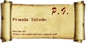 Prauda István névjegykártya